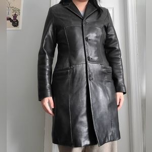 Danier long leather jacket